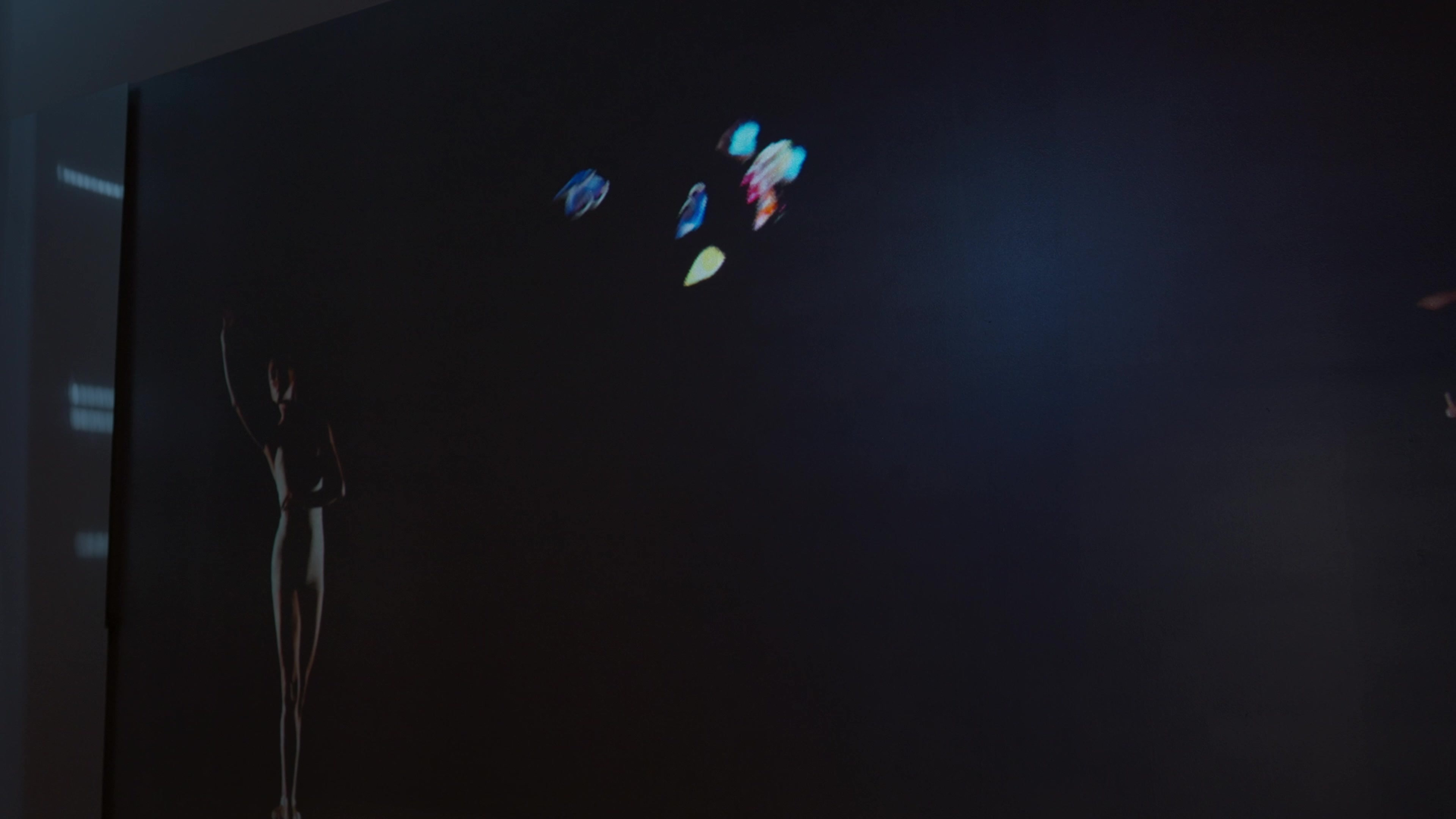 Neon projections in gallery space