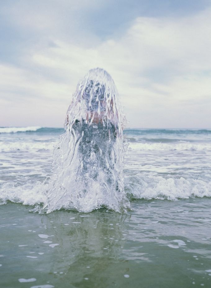 After Conversation: a later water work, a veil of water over the figure