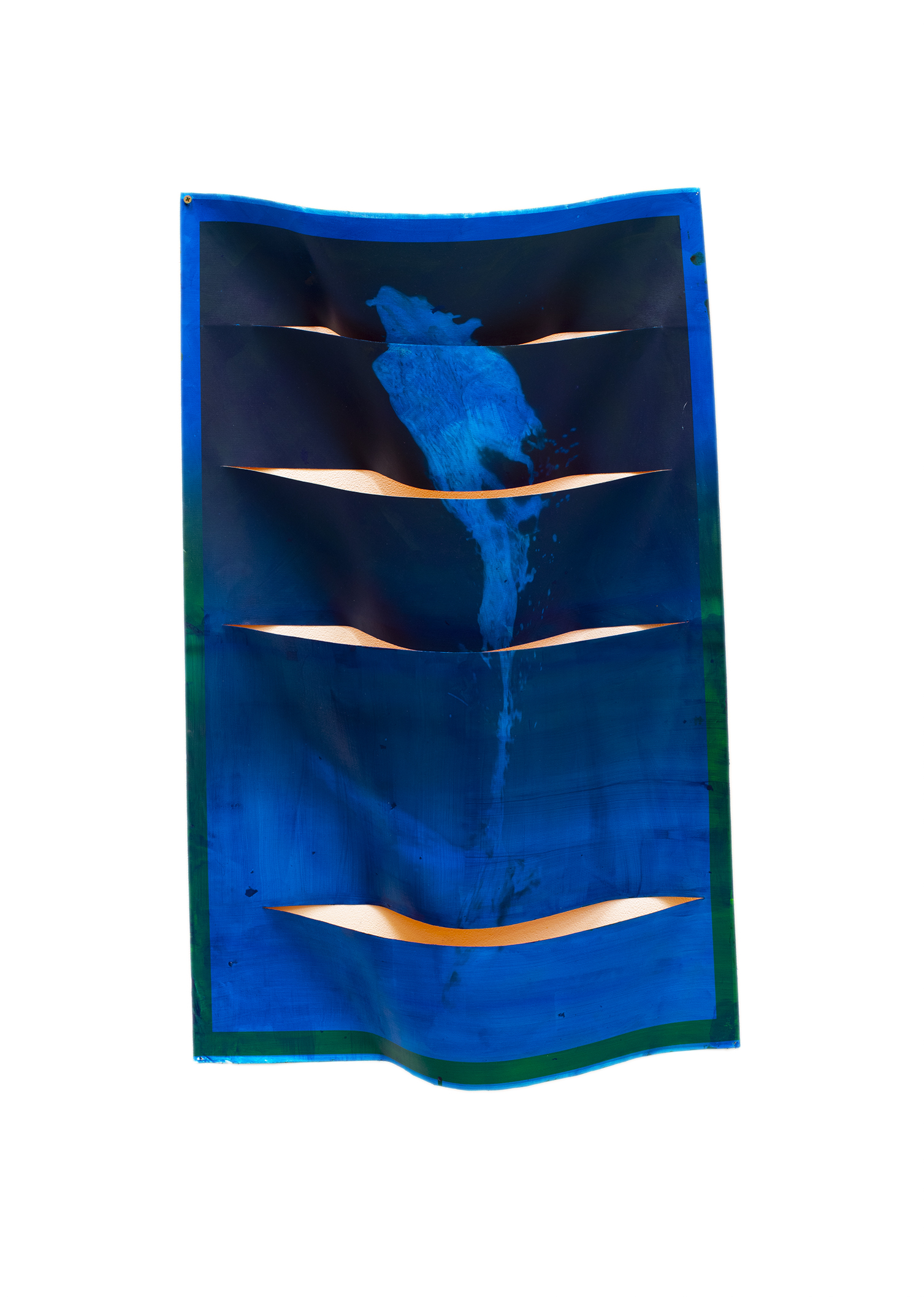 Slash photo/painting_after Morris, Double sided inkjet print, ink, varnish, Dimensions variable on daguerreotype canvas