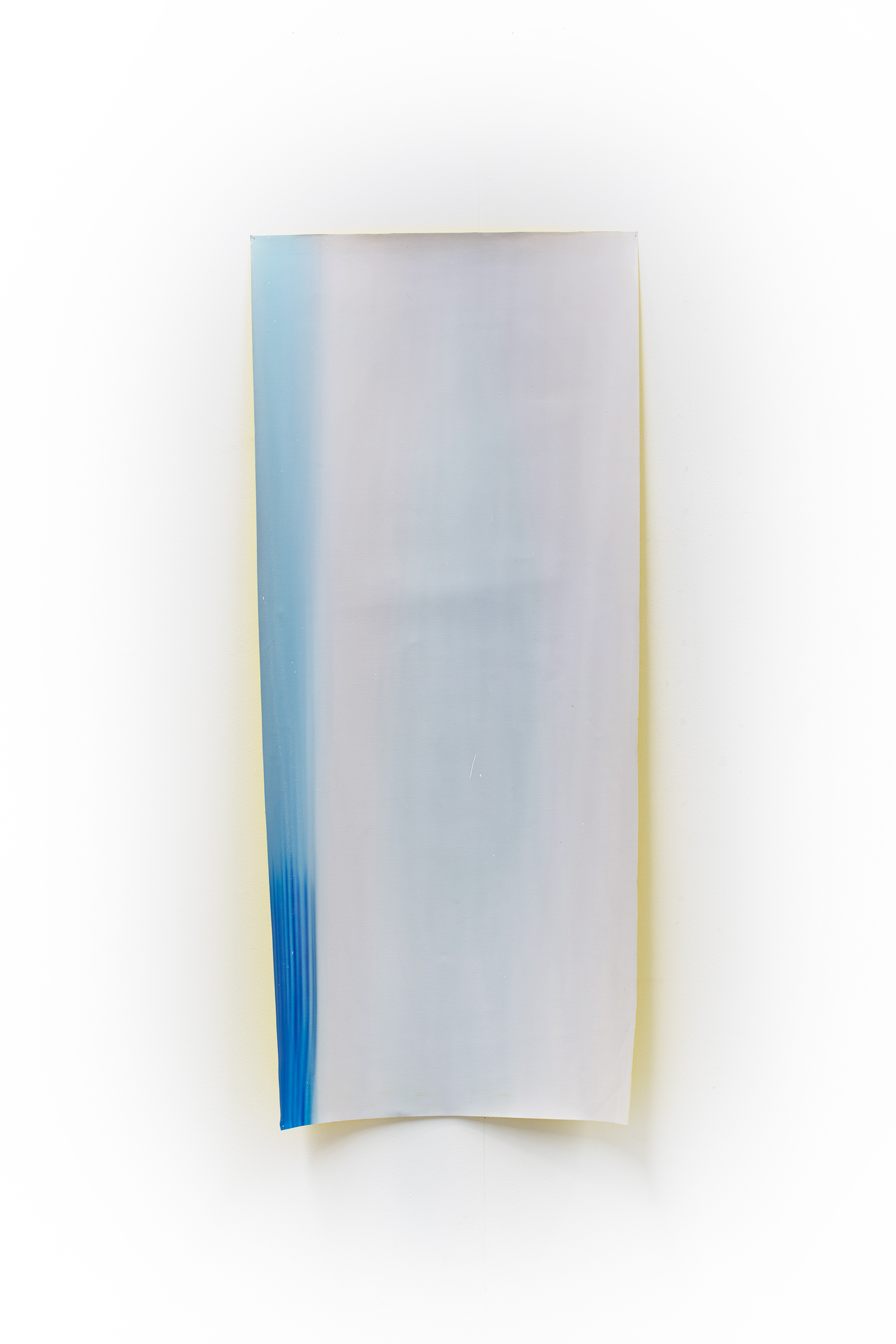 wishwash_vertical, Double sided inkjet print, ink, varnish, Pinhole image, 145 x 60cm on daguerreotype canvas