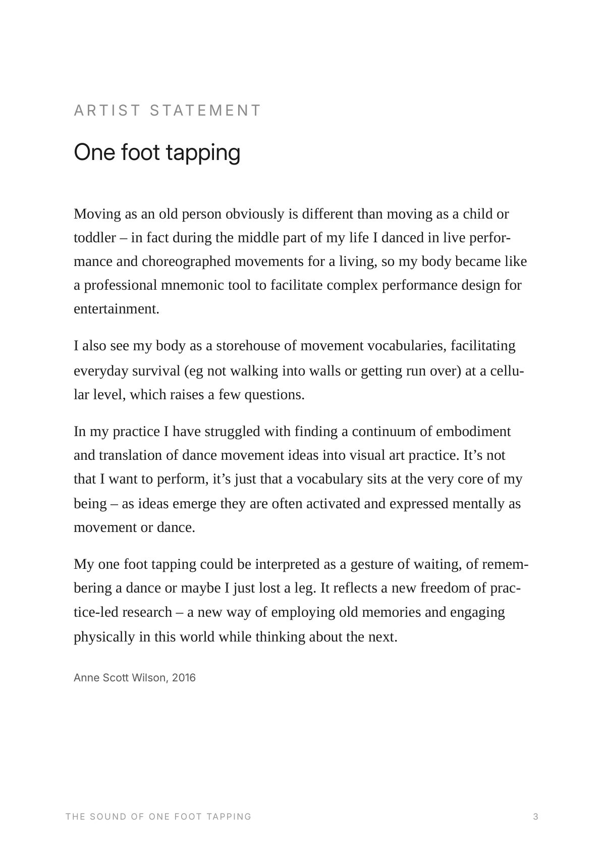 Artist statement